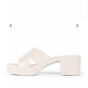 Jeffrey Campbell Cream Block Heel Mules
